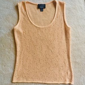 St. John sleeveless knit tank -peach blush -size P